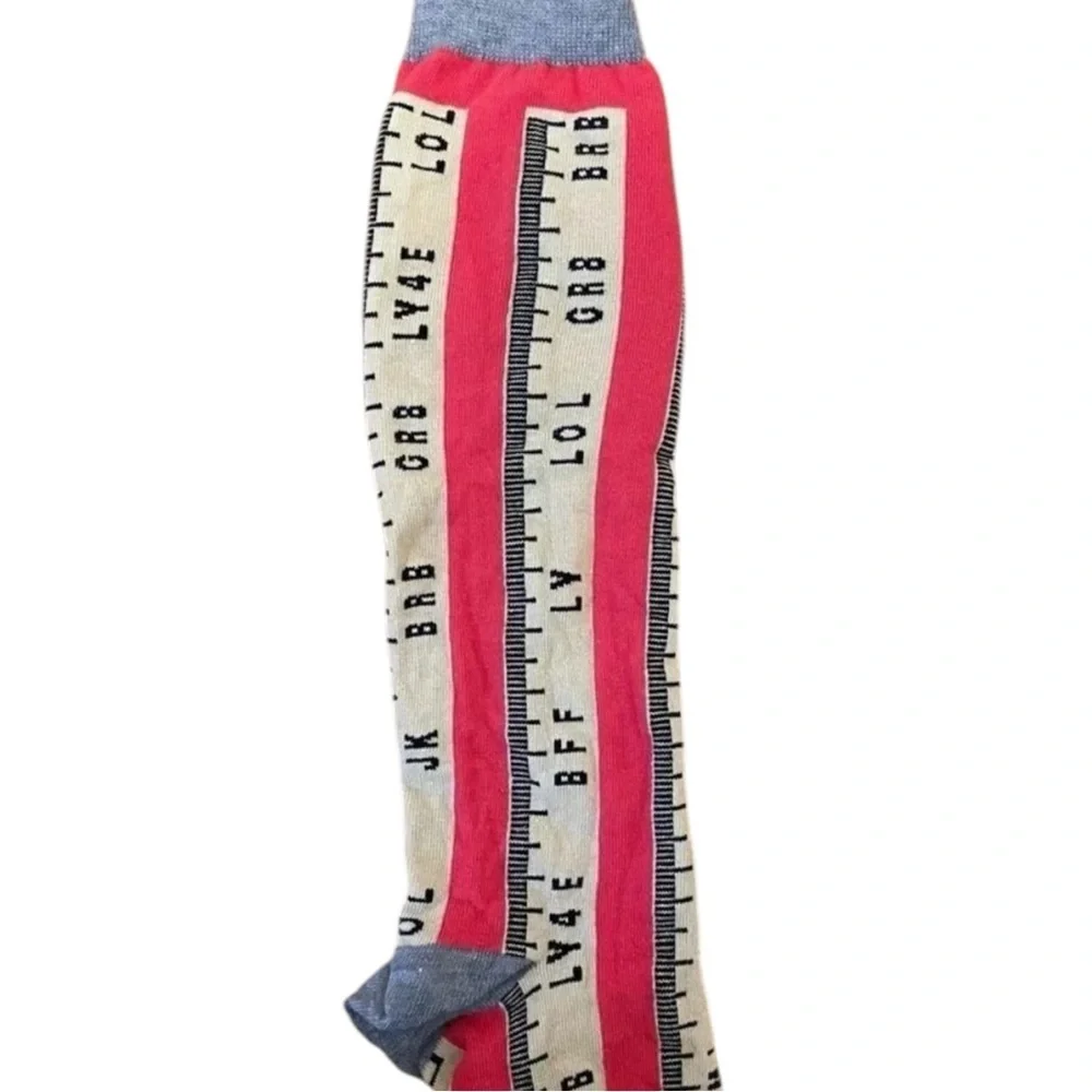 4/$25 Little Miss Matched Girls Knee High Socks Colorful Ruler School One Size